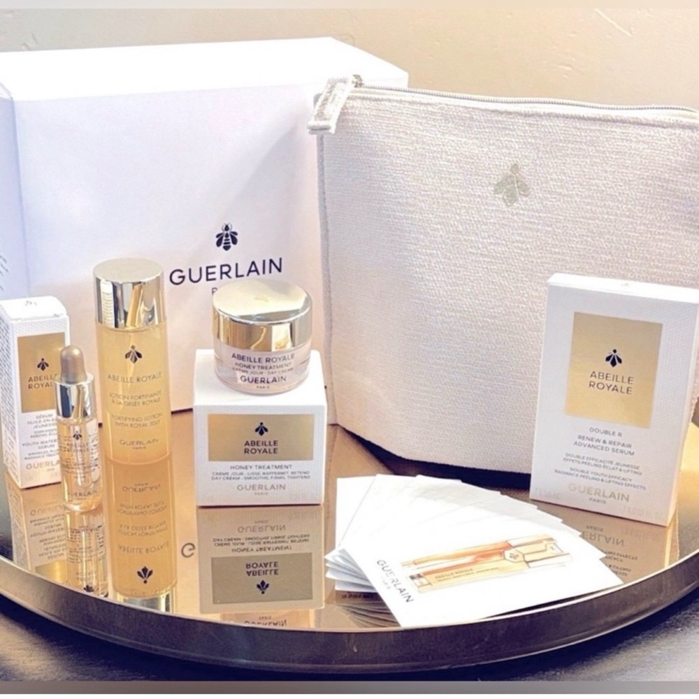 GUERLAIN ABEILLE ROYALE AGE-DEFYING PROGRAMME 6 PIECE SET W/ BAG